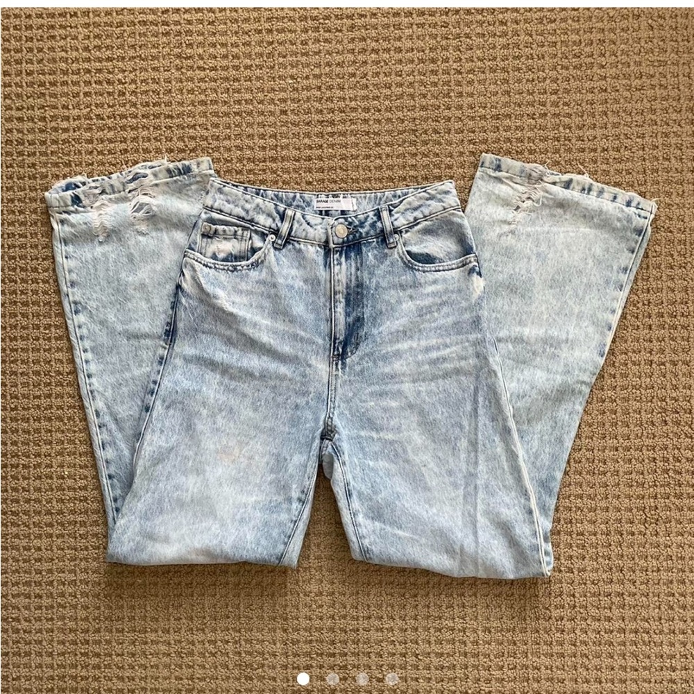 Garage Wide leg blue ripped jeans